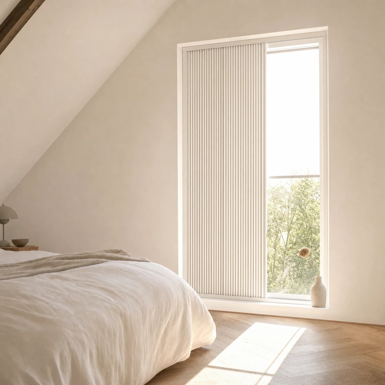OneRest made-to-measure blackout blind controlling daylight in a bedroom